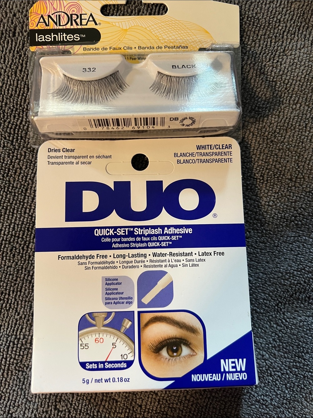 Andrea Lashlites 332 False Eyelashes with DUO Quick-Set White/Clear Adhesive